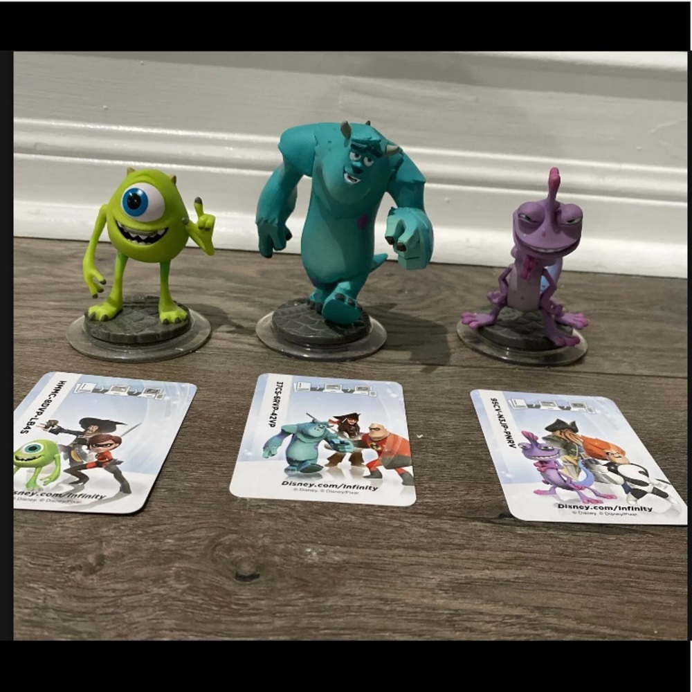 Disney Pixar Infinity Monsters Inc. Lot of 3 Sully, Mike, & Randy Boggs